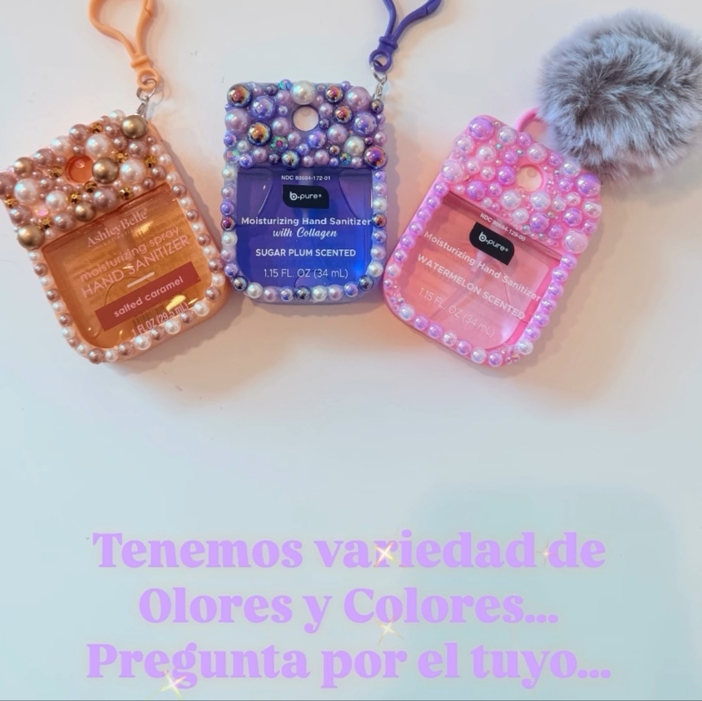 Colorful Beaded Hand Sanitizer Holder Set